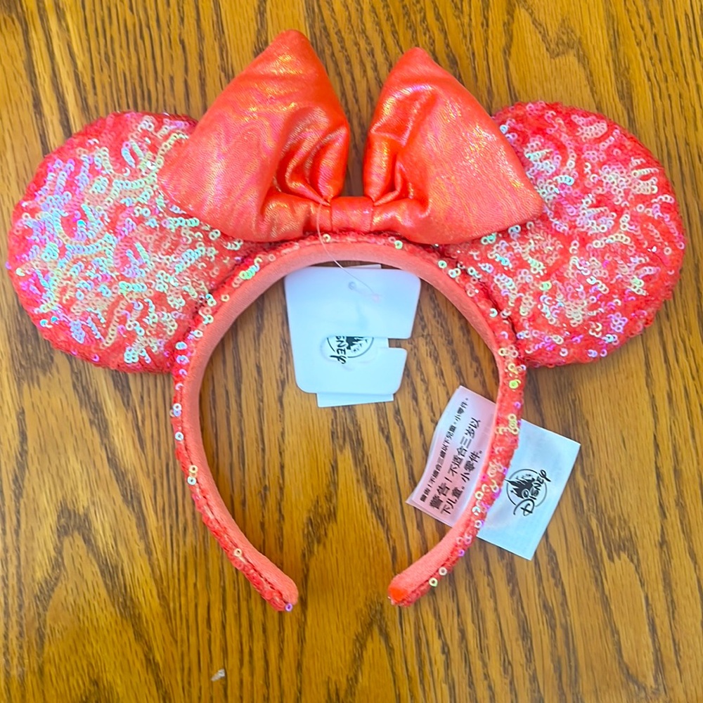NWT Disney coral pink mini ears